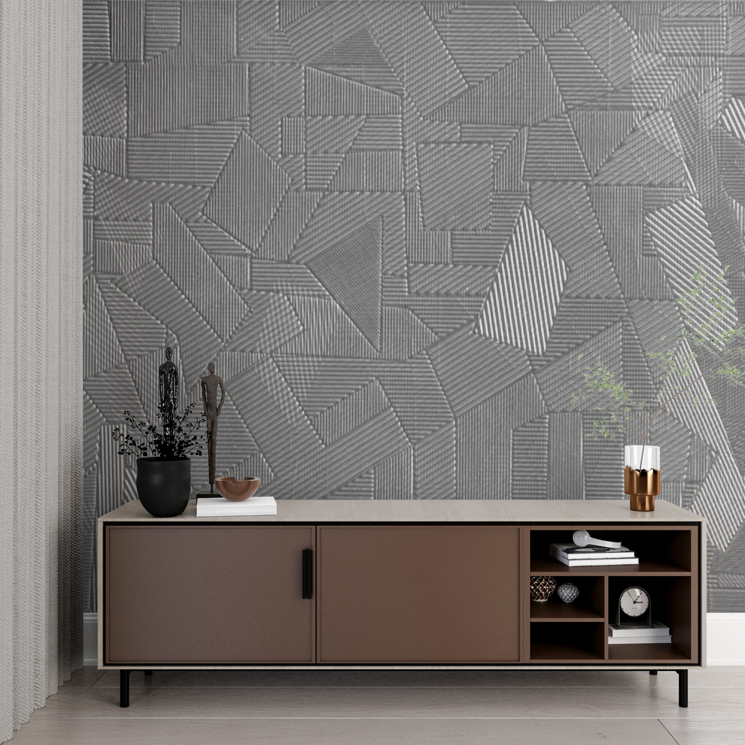 Gray Wallpaper with Pattern | Murals Wallpaper