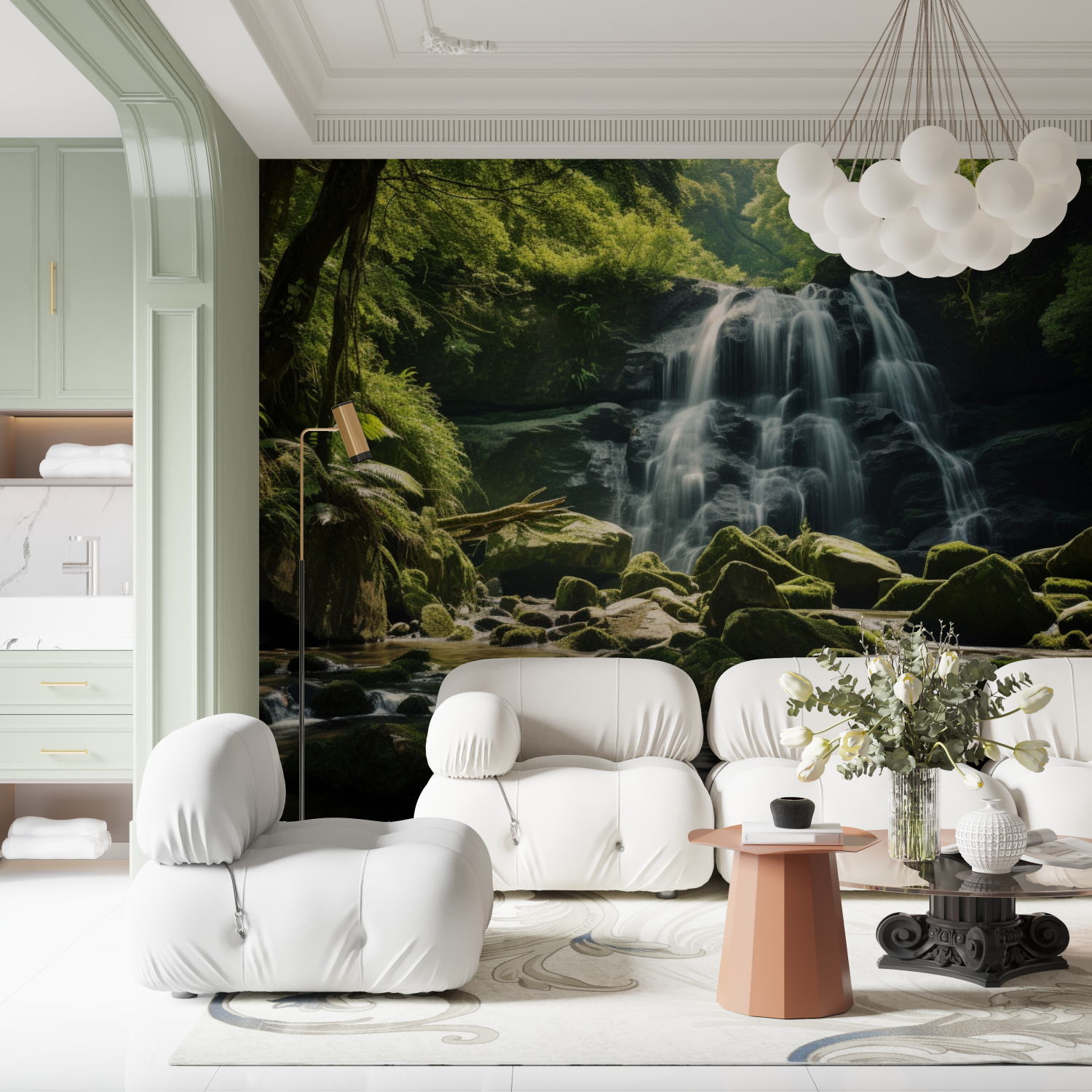 Forest Waterfall Wallpaper | Murals Wallpaper