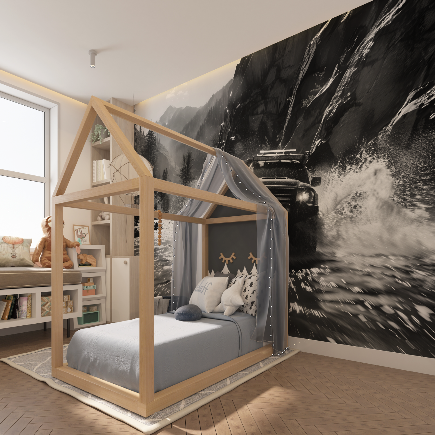 Black and White Rally Car Wallpaper | Murals Wallpaper