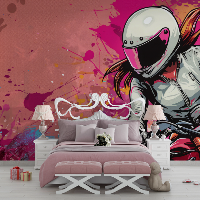 Girl Motorcycle Wallpaper | Murals Wallpaper