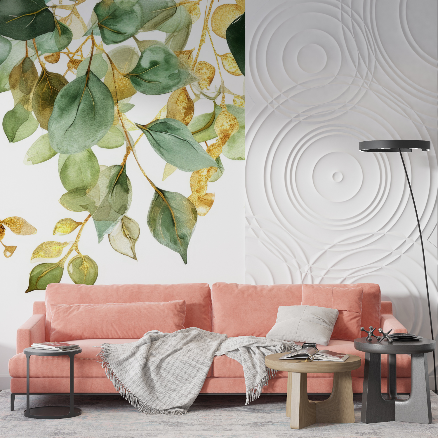 Papier Peint Vert Et Or - bedruckt