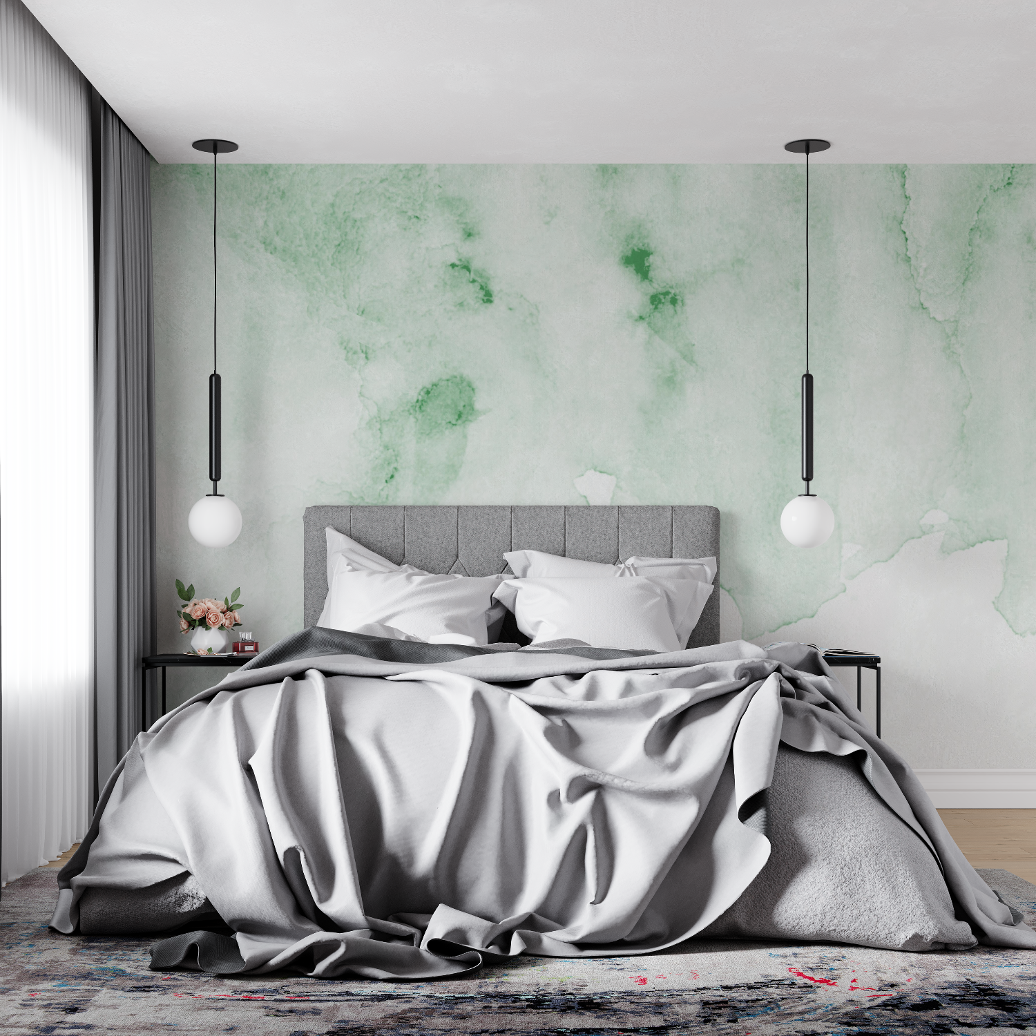Watercolor Green Wallpaper | Murals Wallpaper
