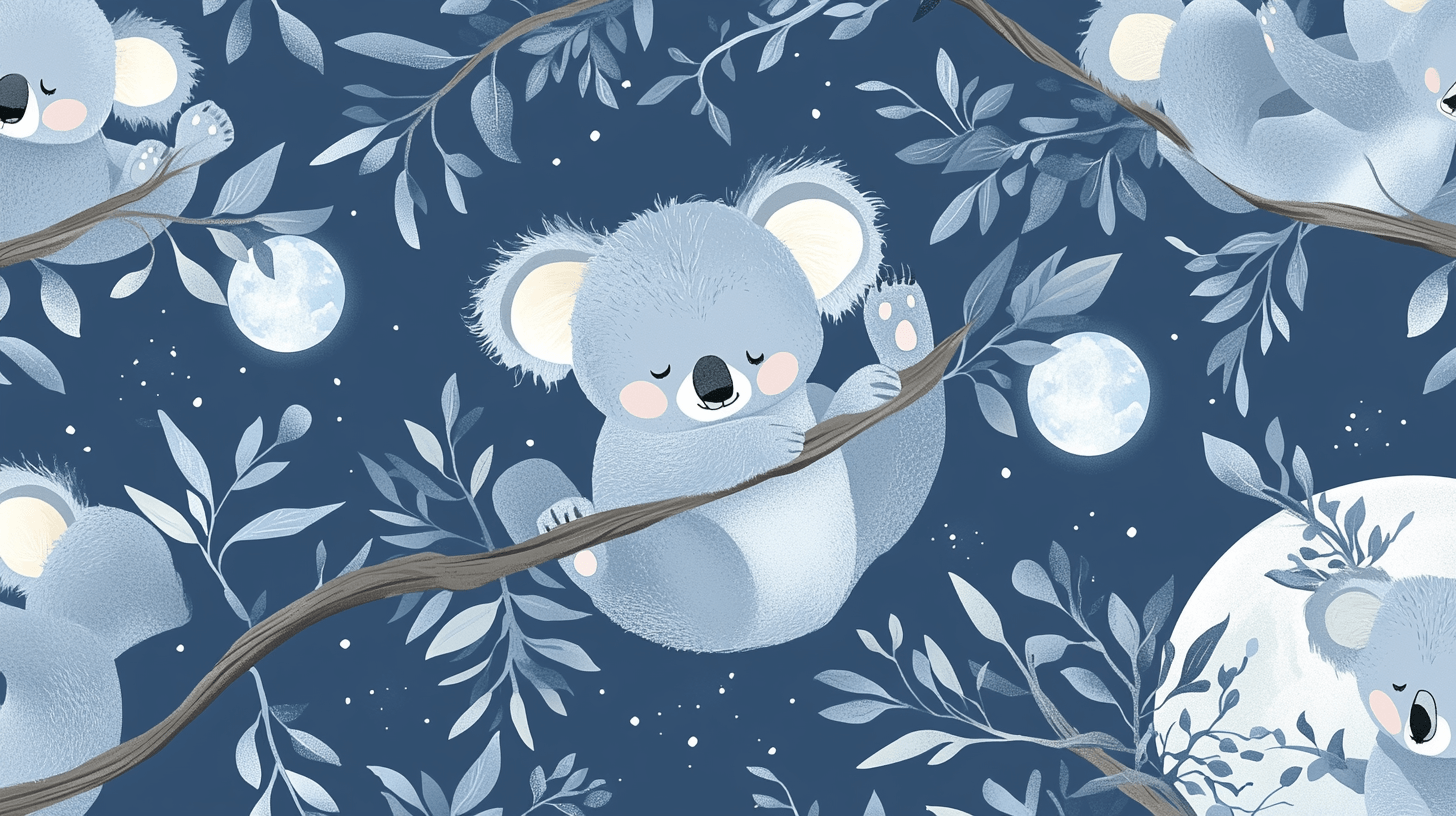 Koala Wallpaper and Moon Shadow | Murals Wallpaper