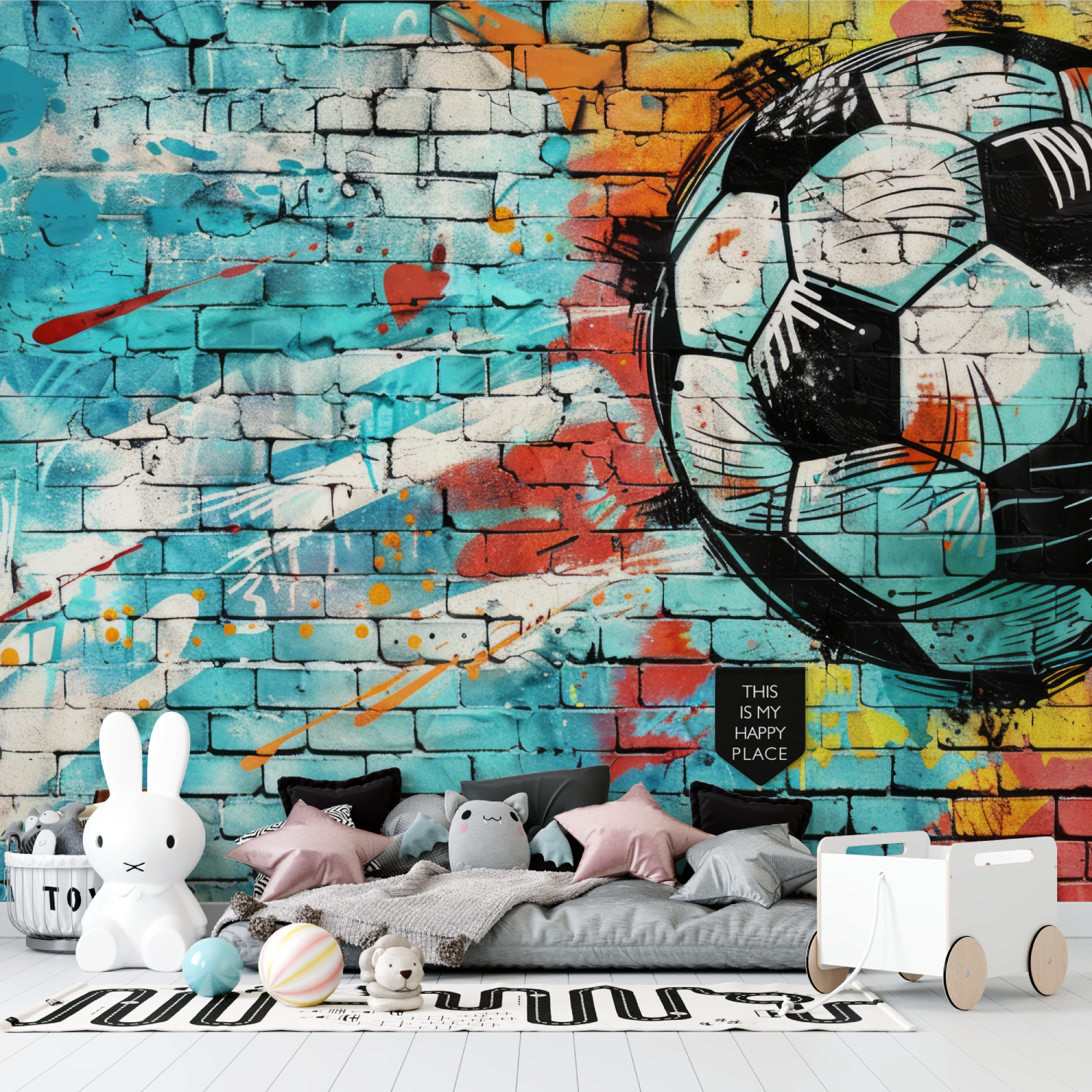 Graffiti Fußball Tapete | Wandbilder Tapete