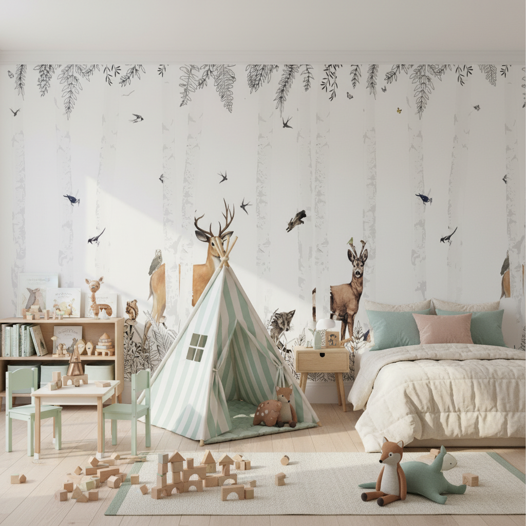 Mural Woodland Animals Wallpaper