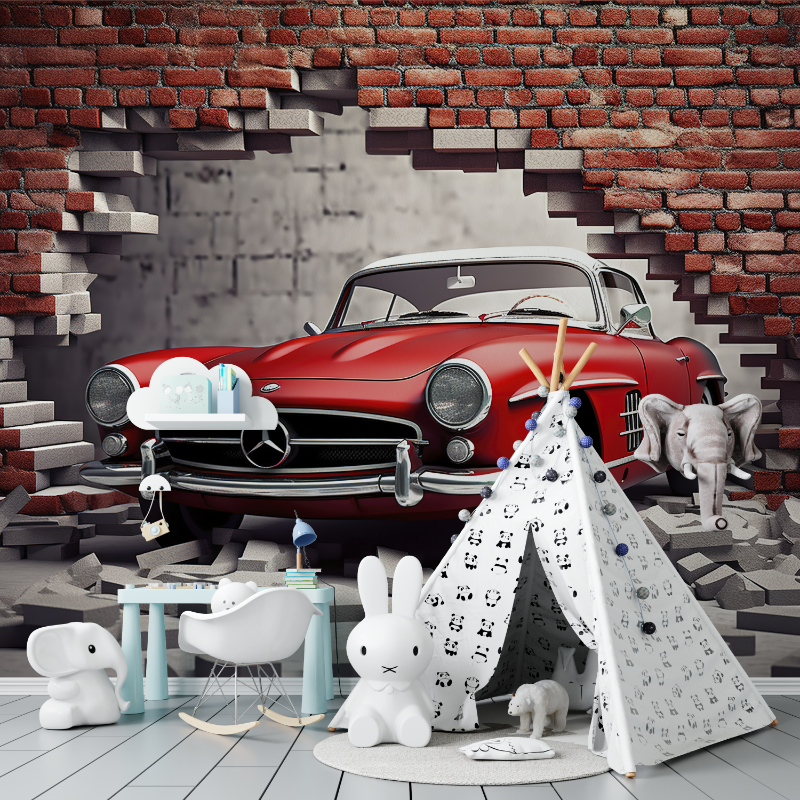 Car-Themed Boy's Bedroom Wallpaper | Murals Wallpaper