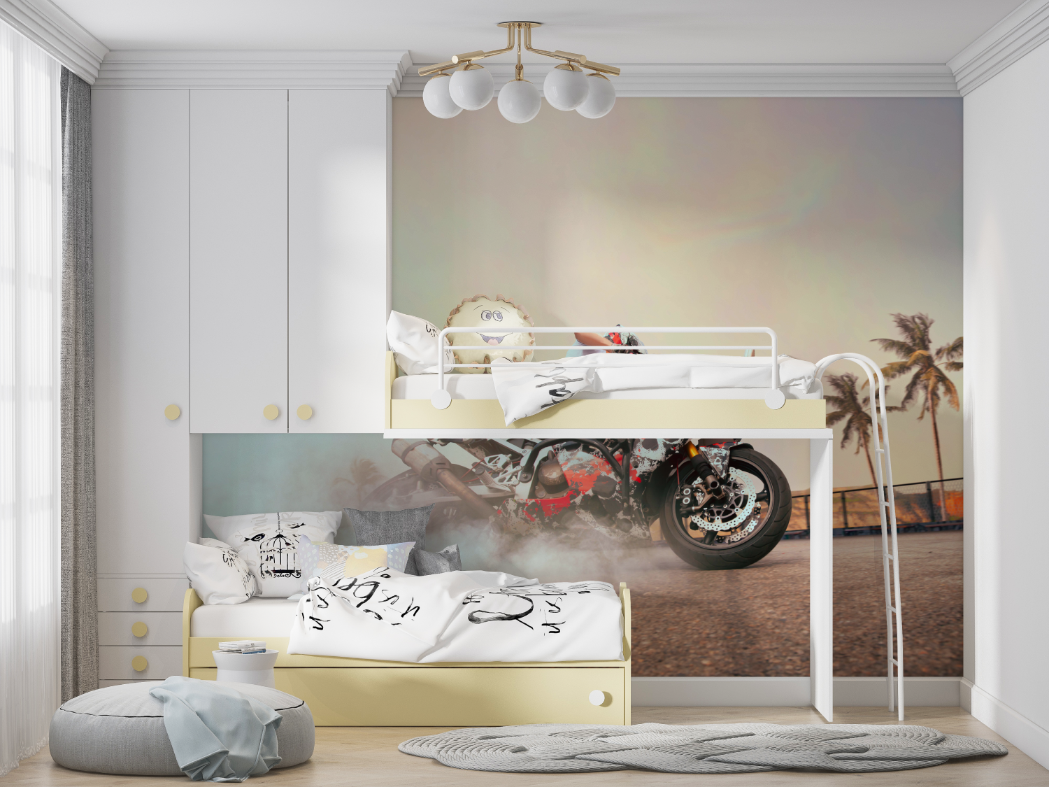 Freestyle Drift Motorcycle Wallpaper | Murals Wallpaper