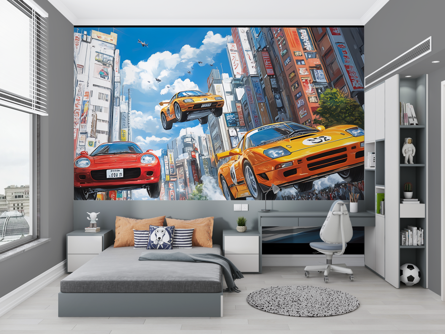 Gelbe Auto-Tapete | Wandbild-Tapete