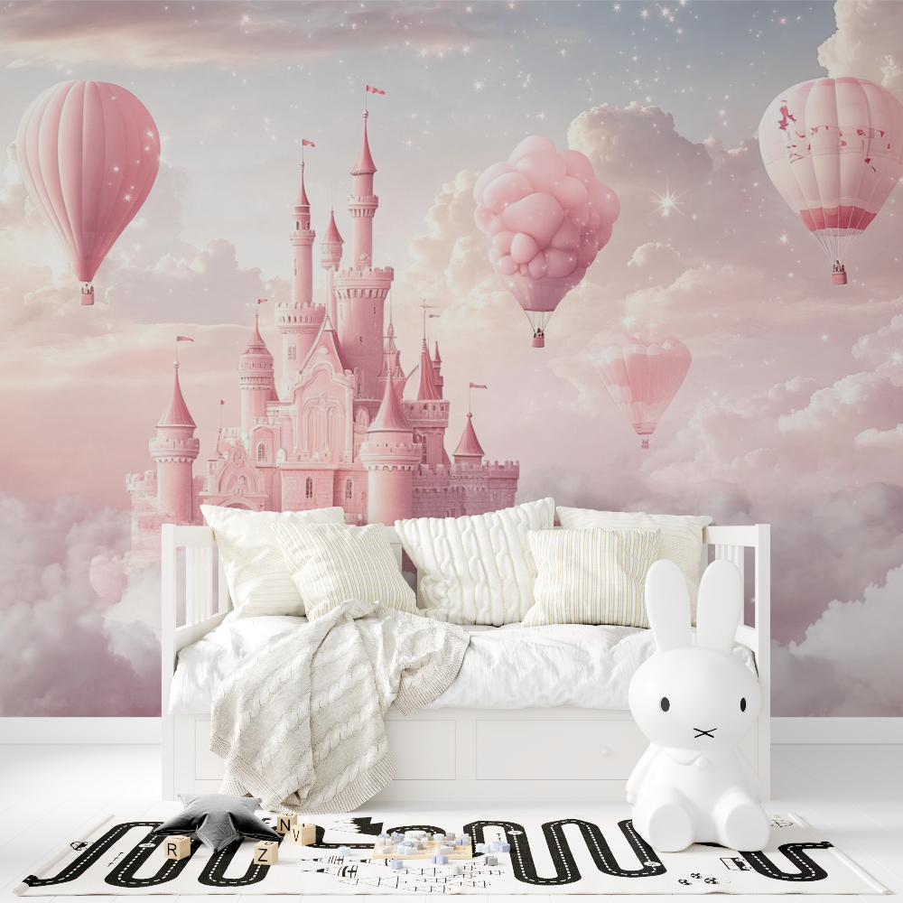 Princess Castle Pink Wallpaper in the Sky | Murals Wallpaper