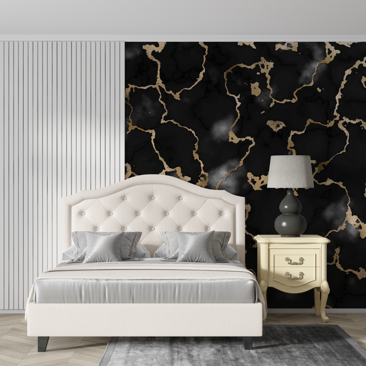 Schwarz und Gold Tapete | Wandbilder Tapete