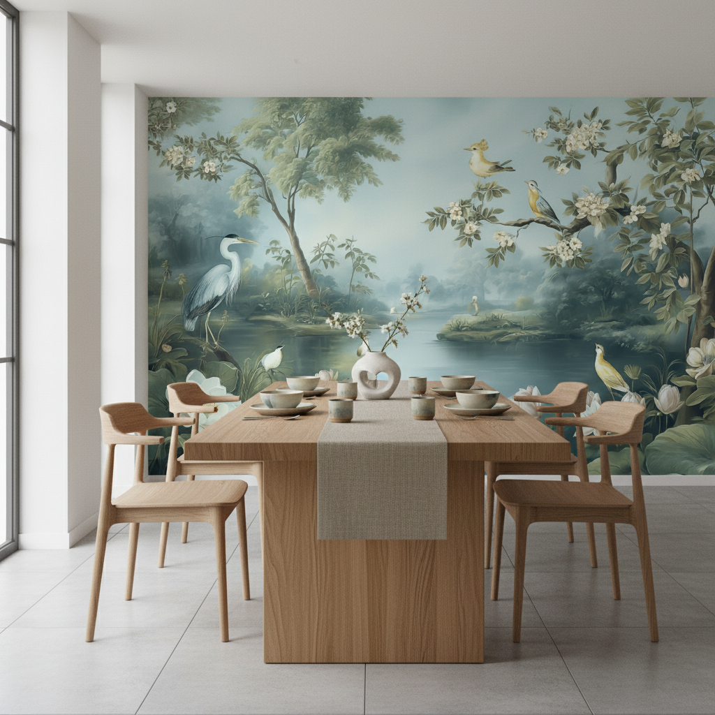 Vintage Watercolor Landscape Mural Wallpaper