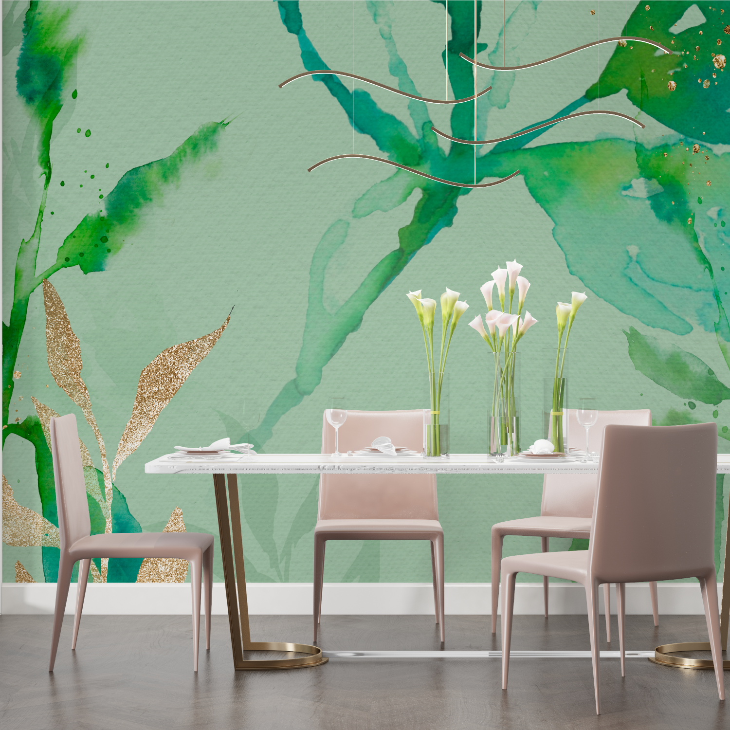 Aqua Green Wallpaper for Bedroom | Murals Wallpaper