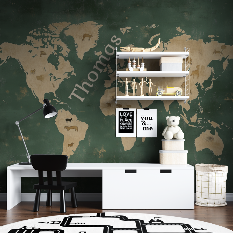 Name Wallpaper World Map | Murals Wallpaper