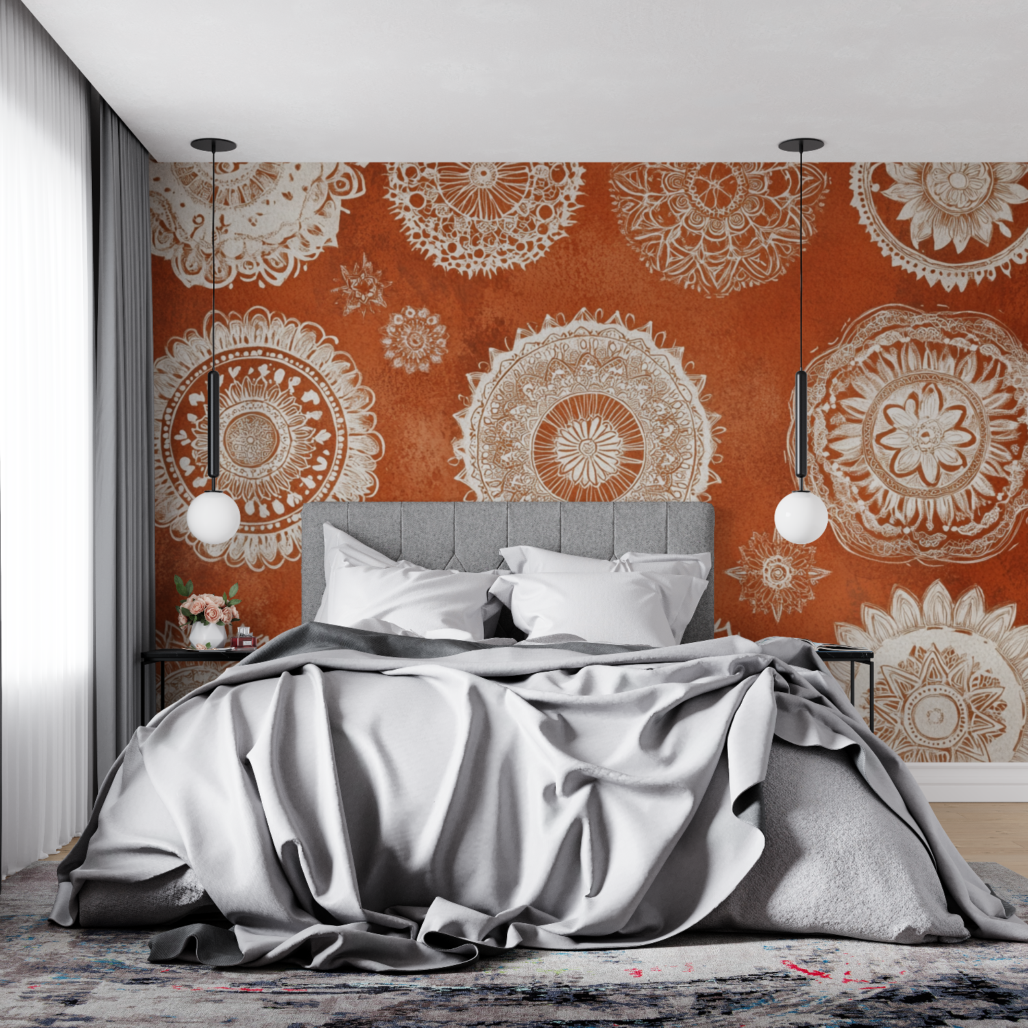 Terracotta Ethnic Mandala Wallpaper | Murals Wallpaper