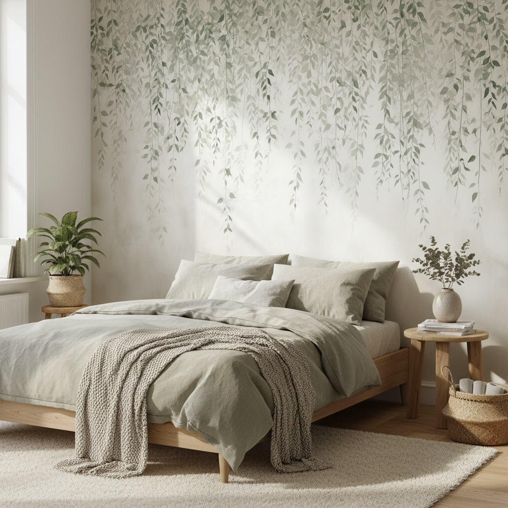 Hanging Botanical Greenery Mural Wallpaper