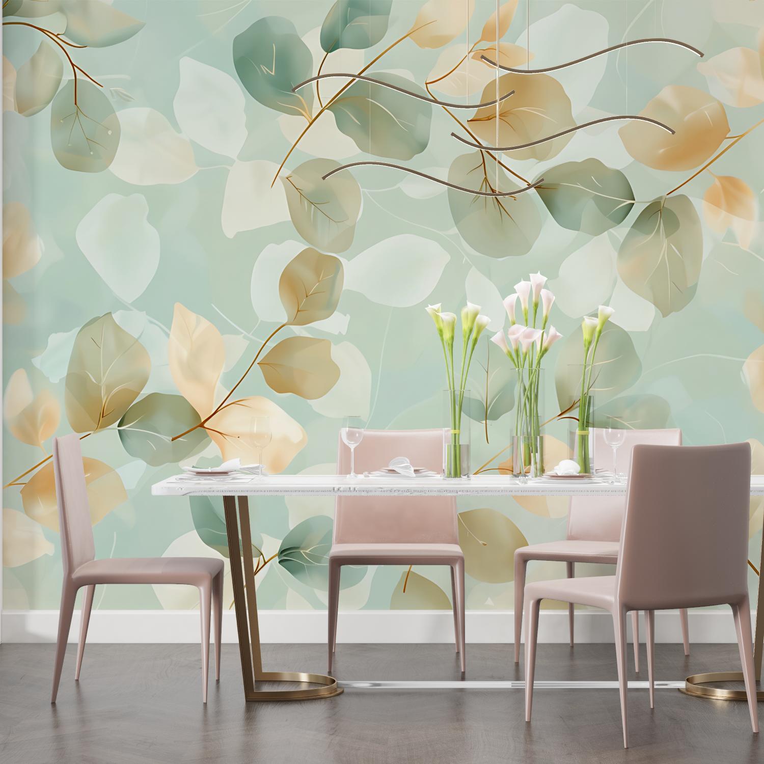 Aqua and Yellow Wallpaper | Murals Wallpaper