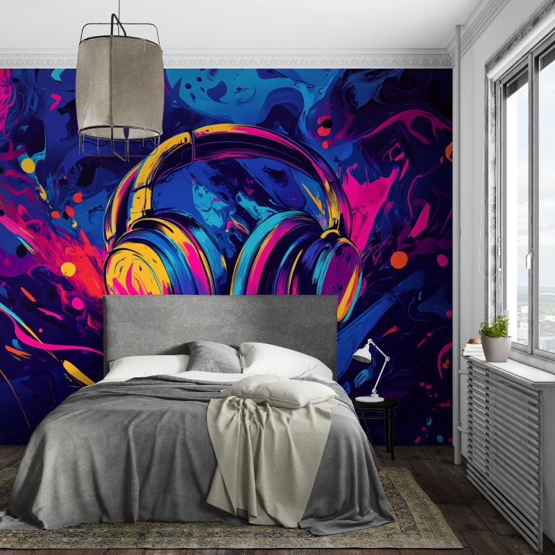 Teen Color Headphones Wallpaper | Murals Wallpaper
