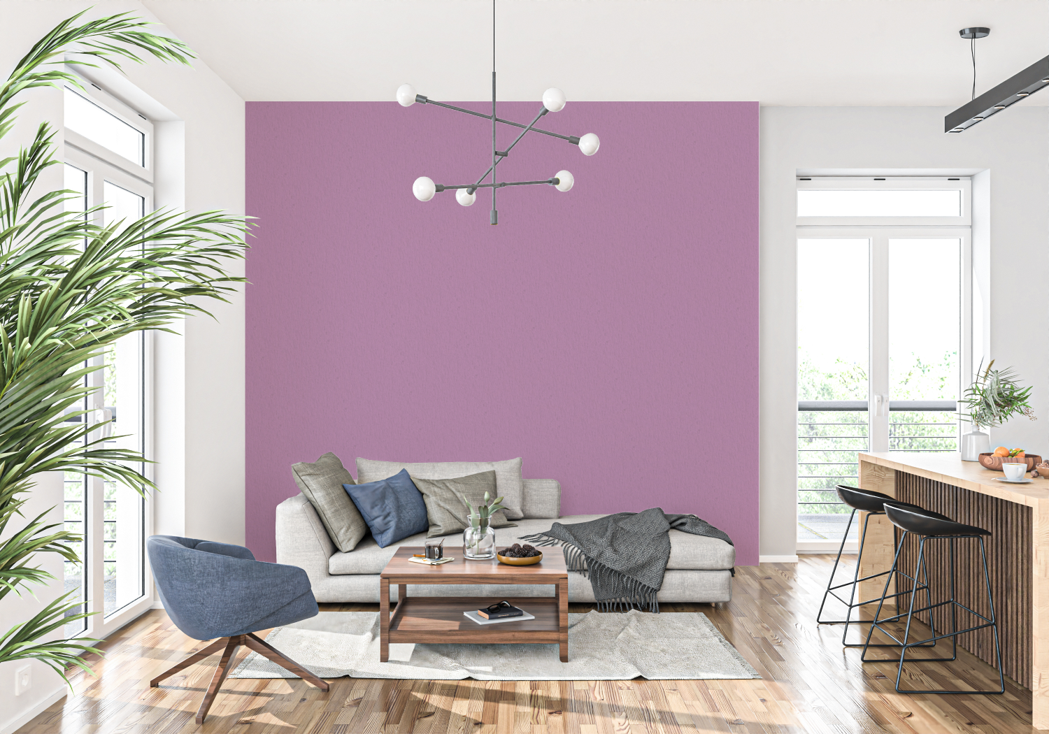 Purple Non-Woven Wallpaper | Murals Wallpaper