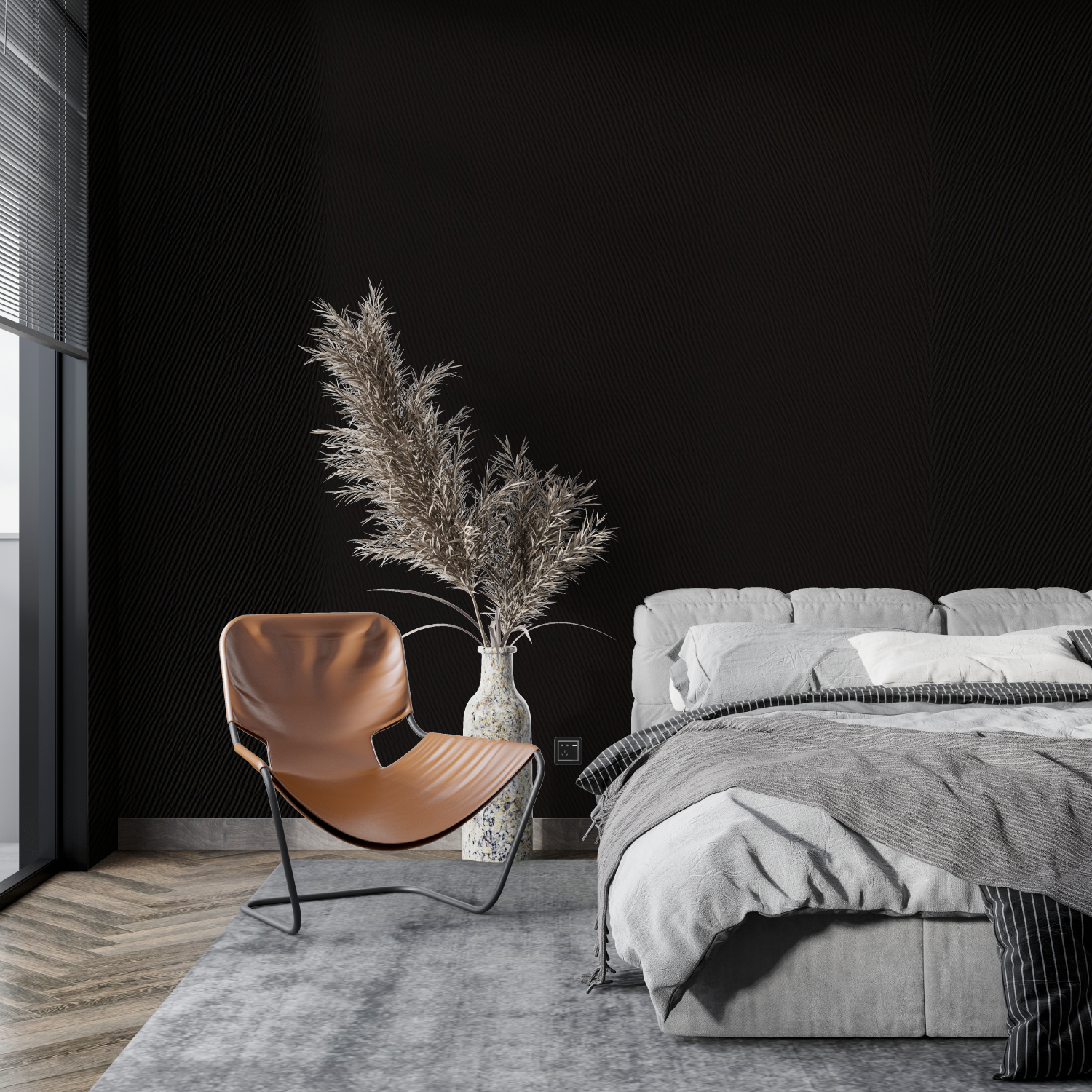 Black Non-Woven Wallpaper | Murals Wallpaper