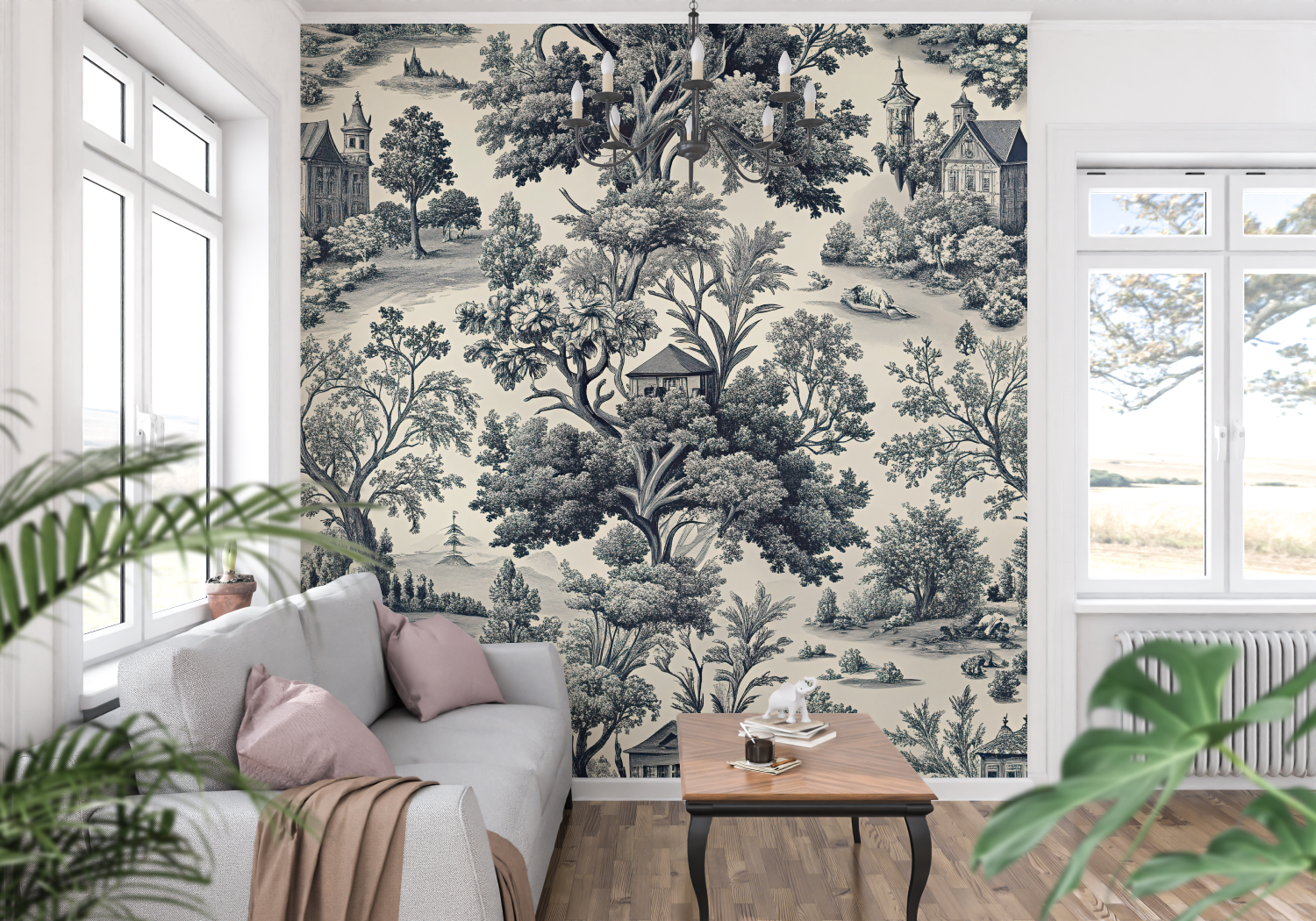 80s Toile De Jouy Wallpaper | Murals Wallpaper