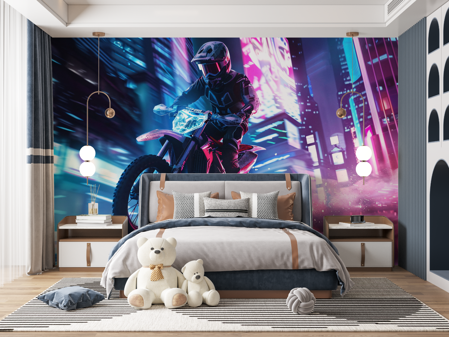 Motocross LED Wallpaper | Murals Wallpaper