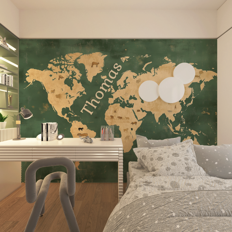 Name Wallpaper World Map | Murals Wallpaper