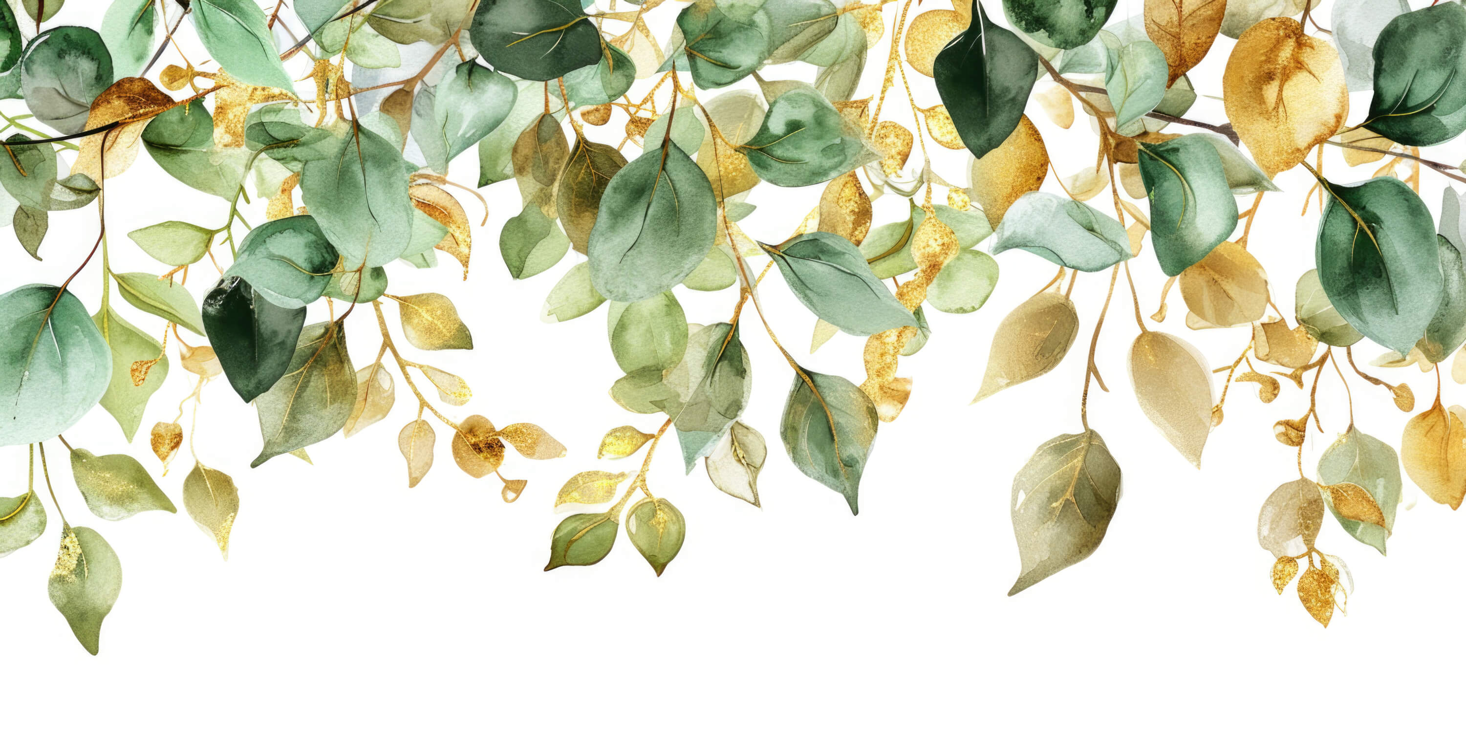 Mural Green and Gold Wallpaper