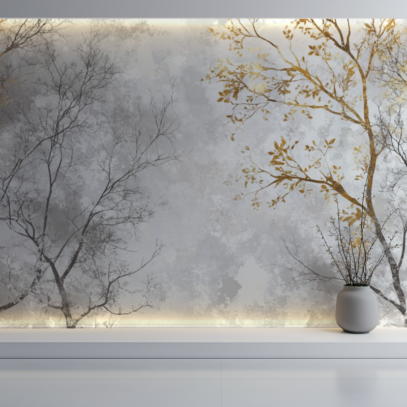 Metallic Tree Wallpaper | Murals Wallpaper