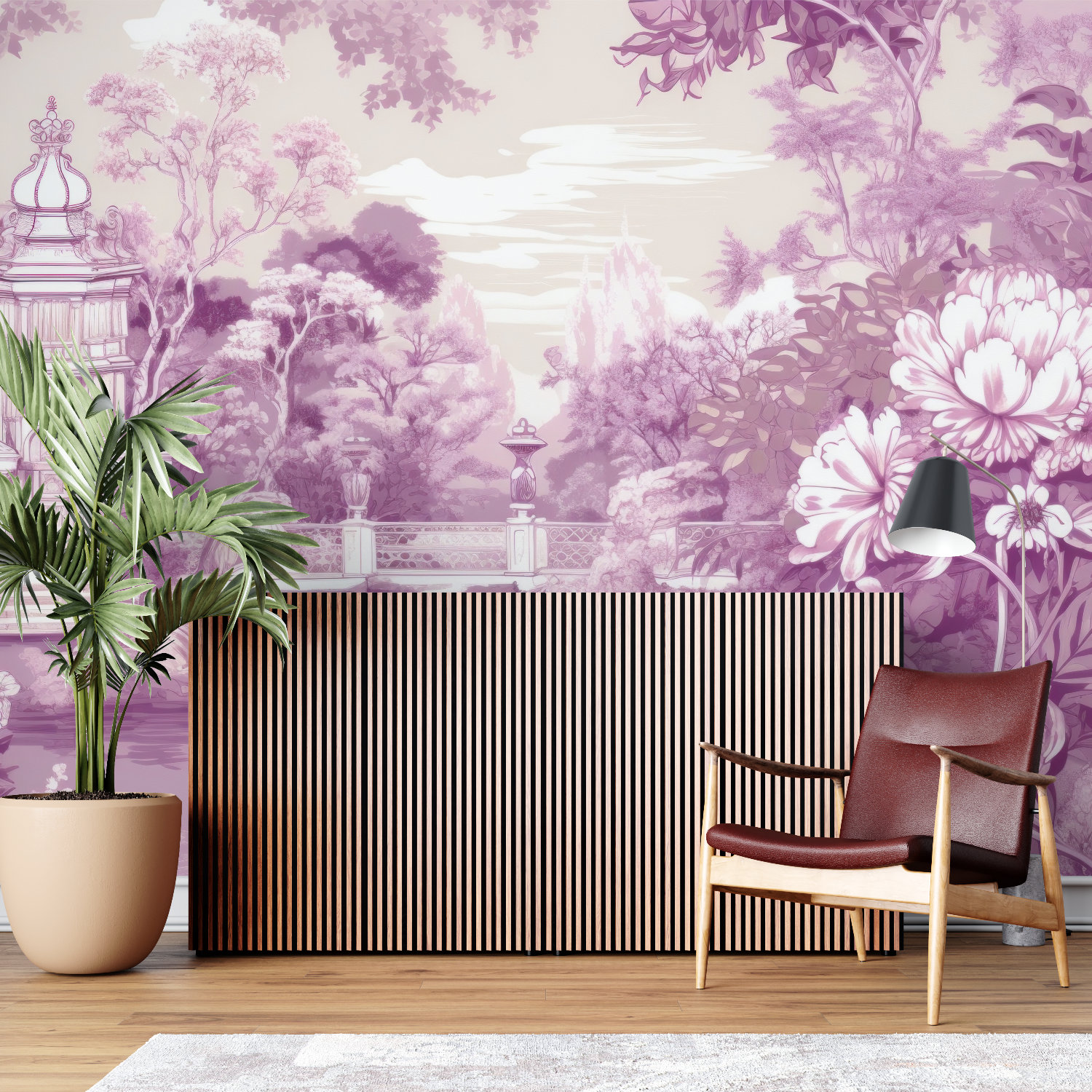 Purple Toile Wallpaper | Murals Wallpaper