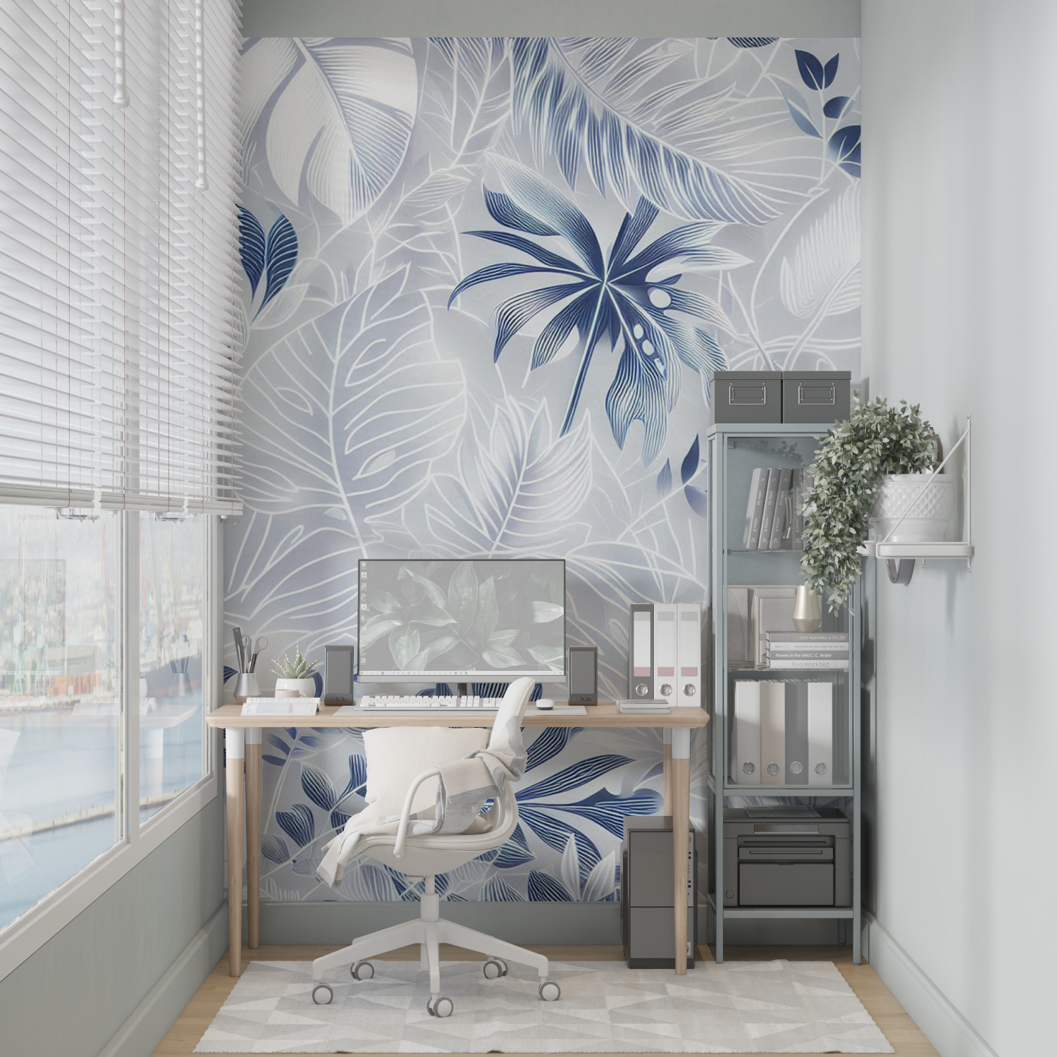 Blue and White Wallpaper | Murals Wallpaper