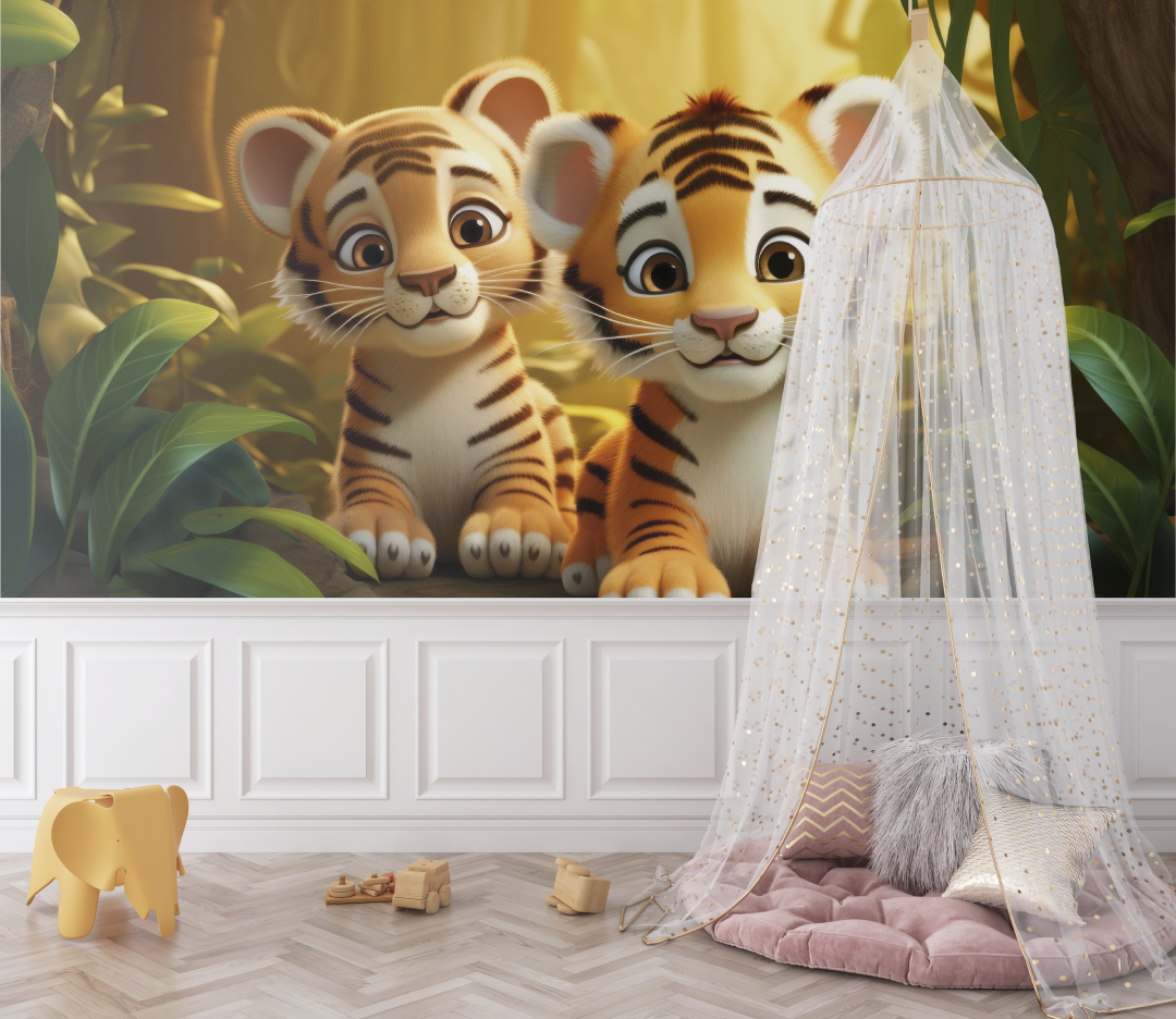 Löwe und weiche Landschaft Tapete | Wandbilder Tapete