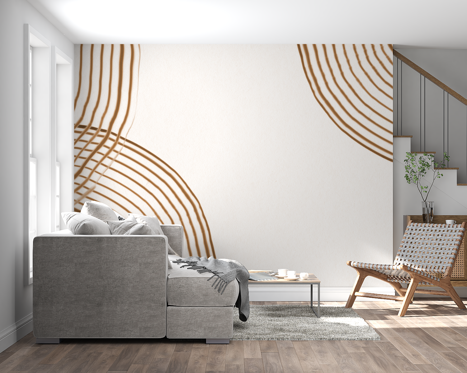 Terracotta and White Wallpaper | Murals Wallpaper