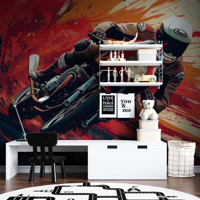 3D Tapete Jugendzimmer Motorrad | Wandbilder Tapete