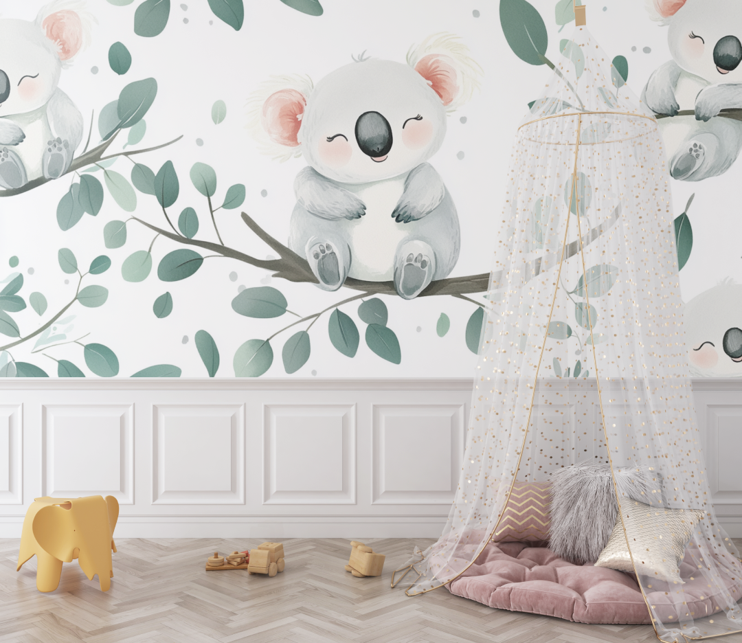 Pastel Newborn Koala Wallpaper | Murals Wallpaper