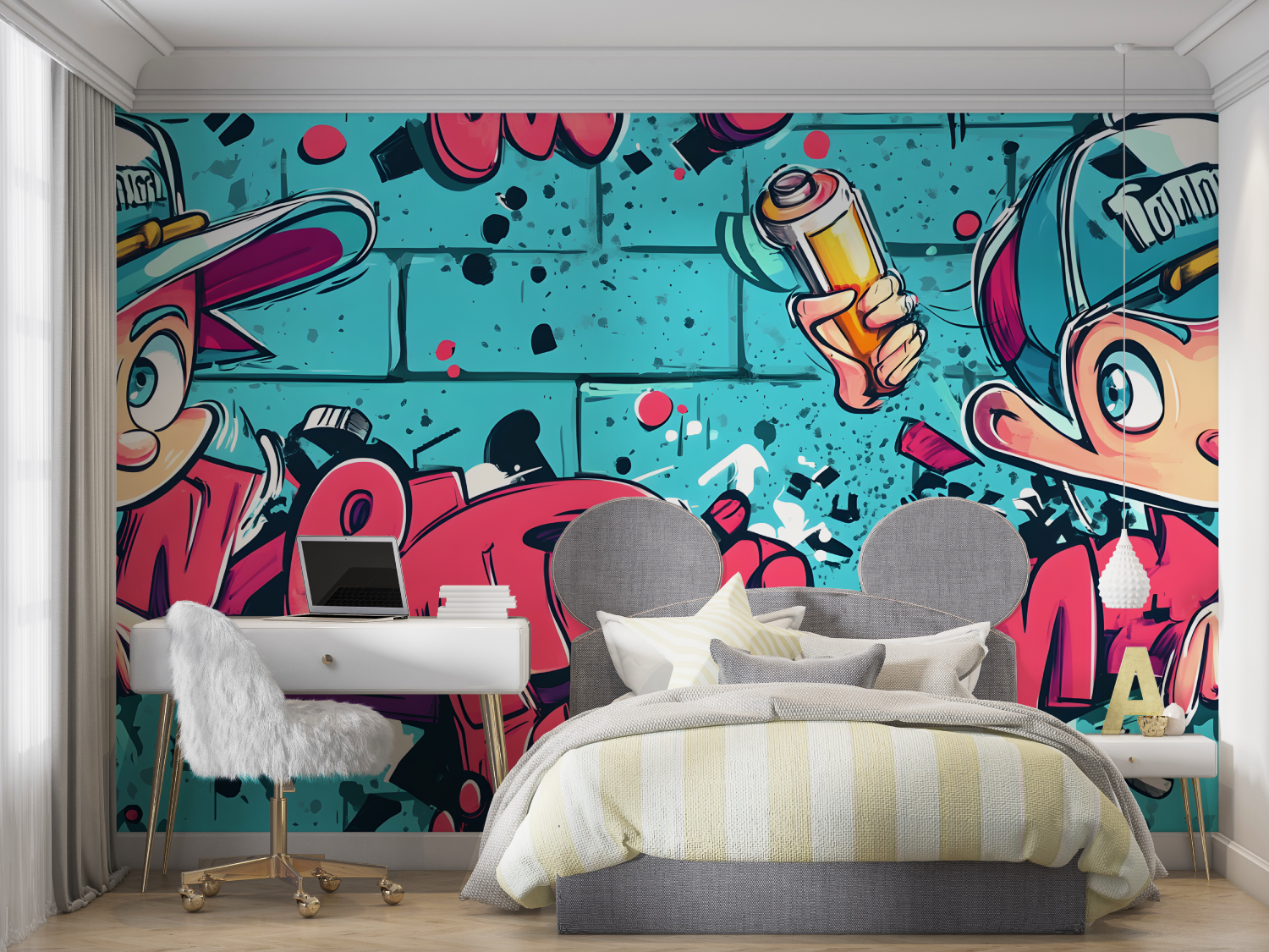 3D Graffiti Teen Wallpaper | Murals Wallpaper