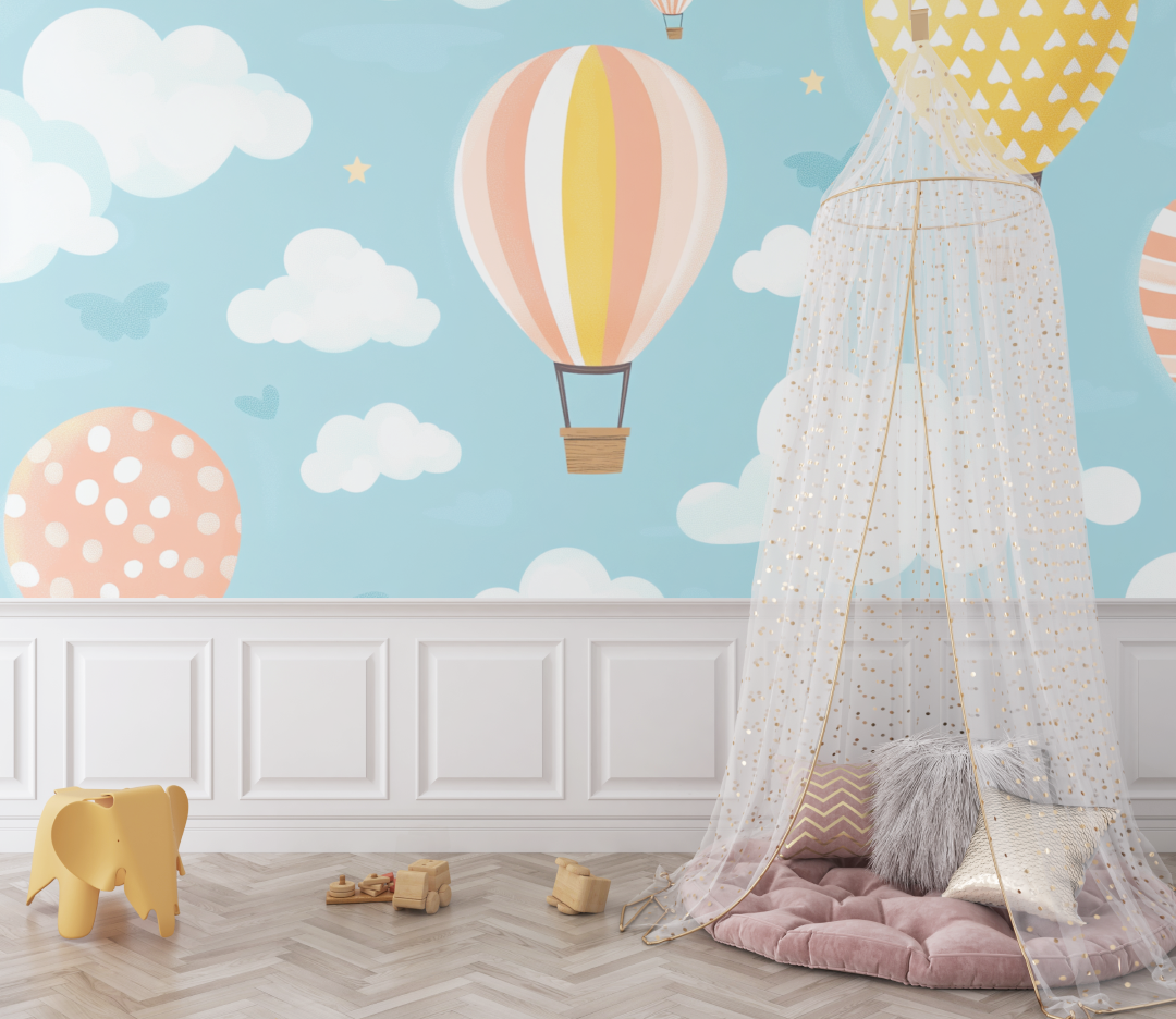Hot Air Balloon and Cloud Wallpaper | Murals Wallpaper
