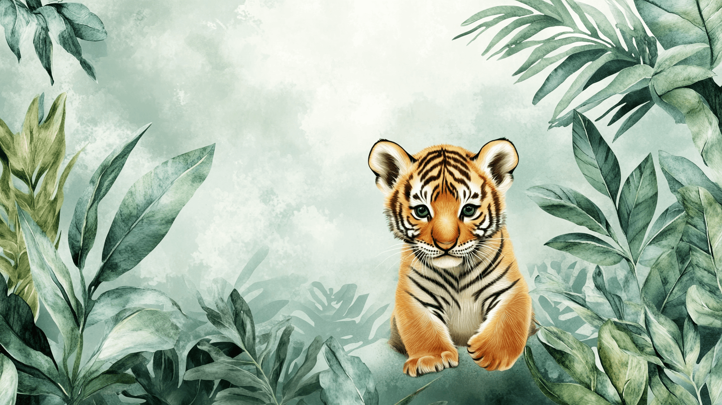Soft Jungle Tiger Wallpaper | Murals Wallpaper
