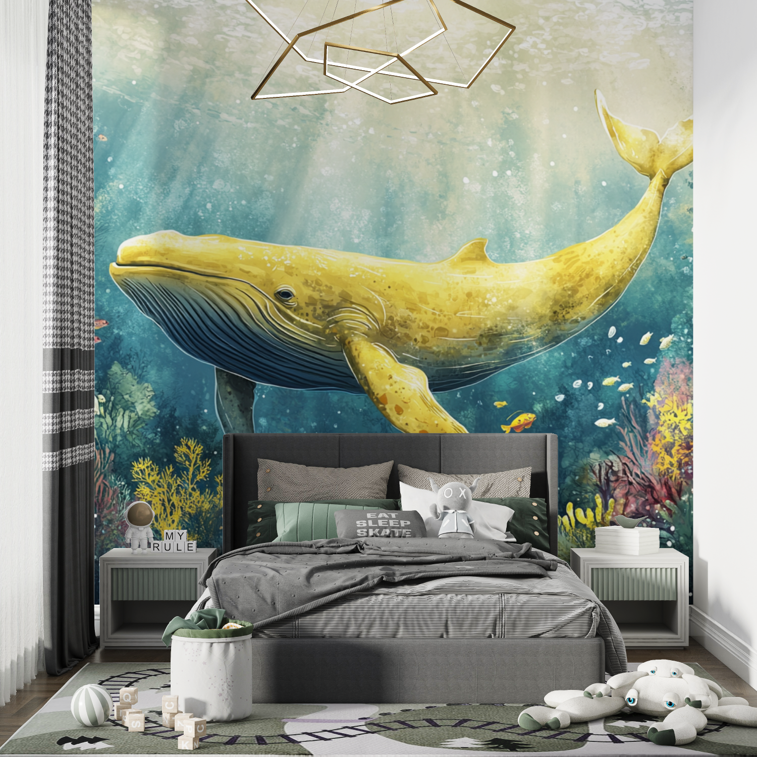 Underwater Whale Wallpaper | Murals Wallpaper