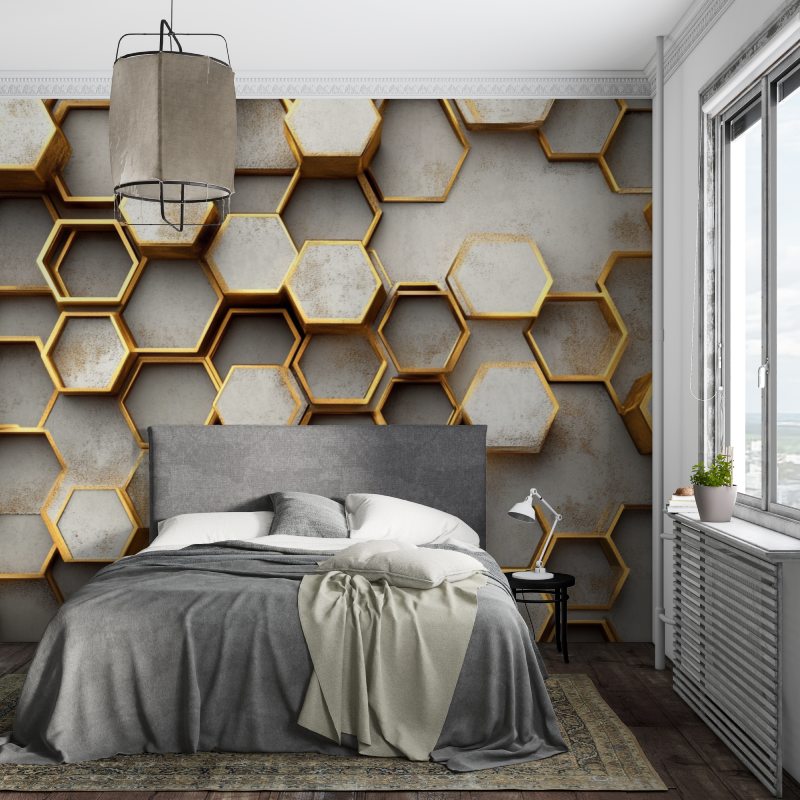 Beehive Gold Tapete | Wandbilder Tapete
