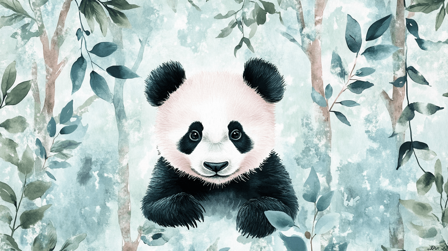 Enchanted Forest Panda Wallpaper | Murals Wallpaper