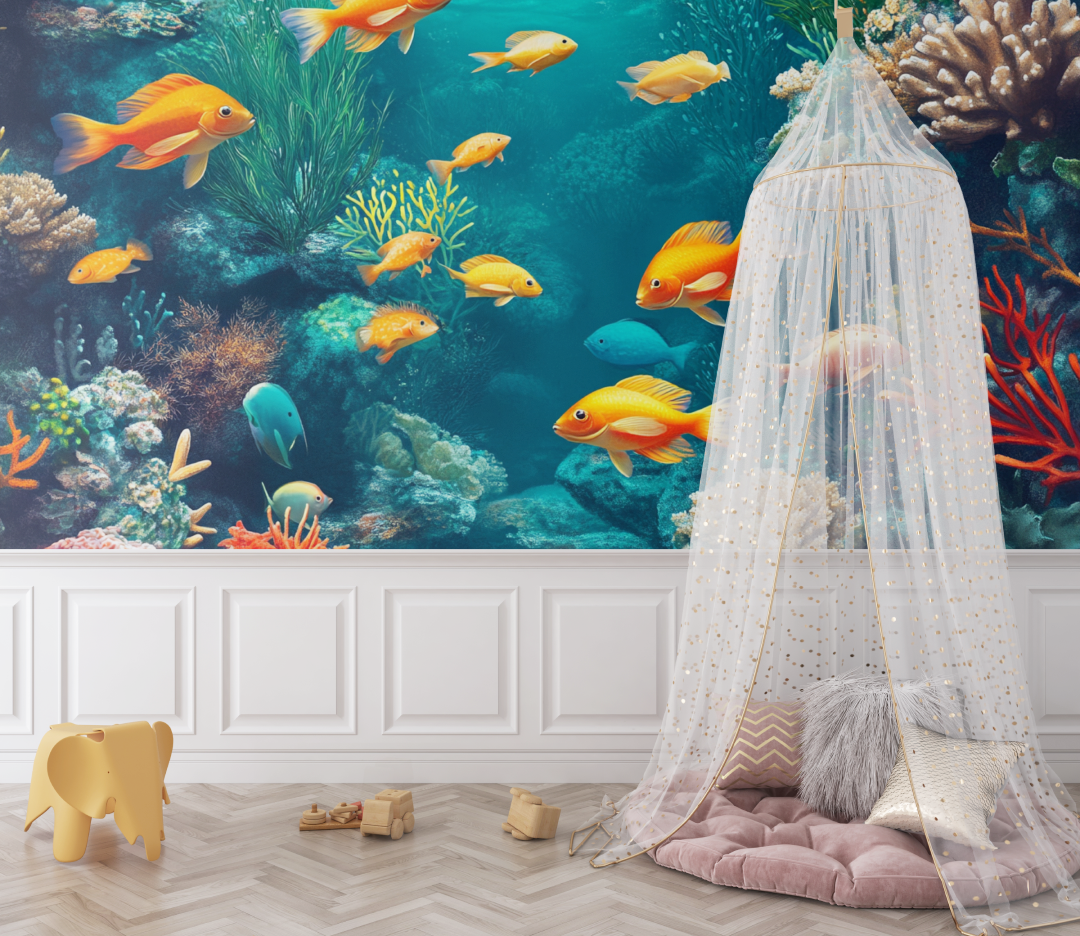 Joyful Fish Marine Wallpaper | Murals Wallpaper