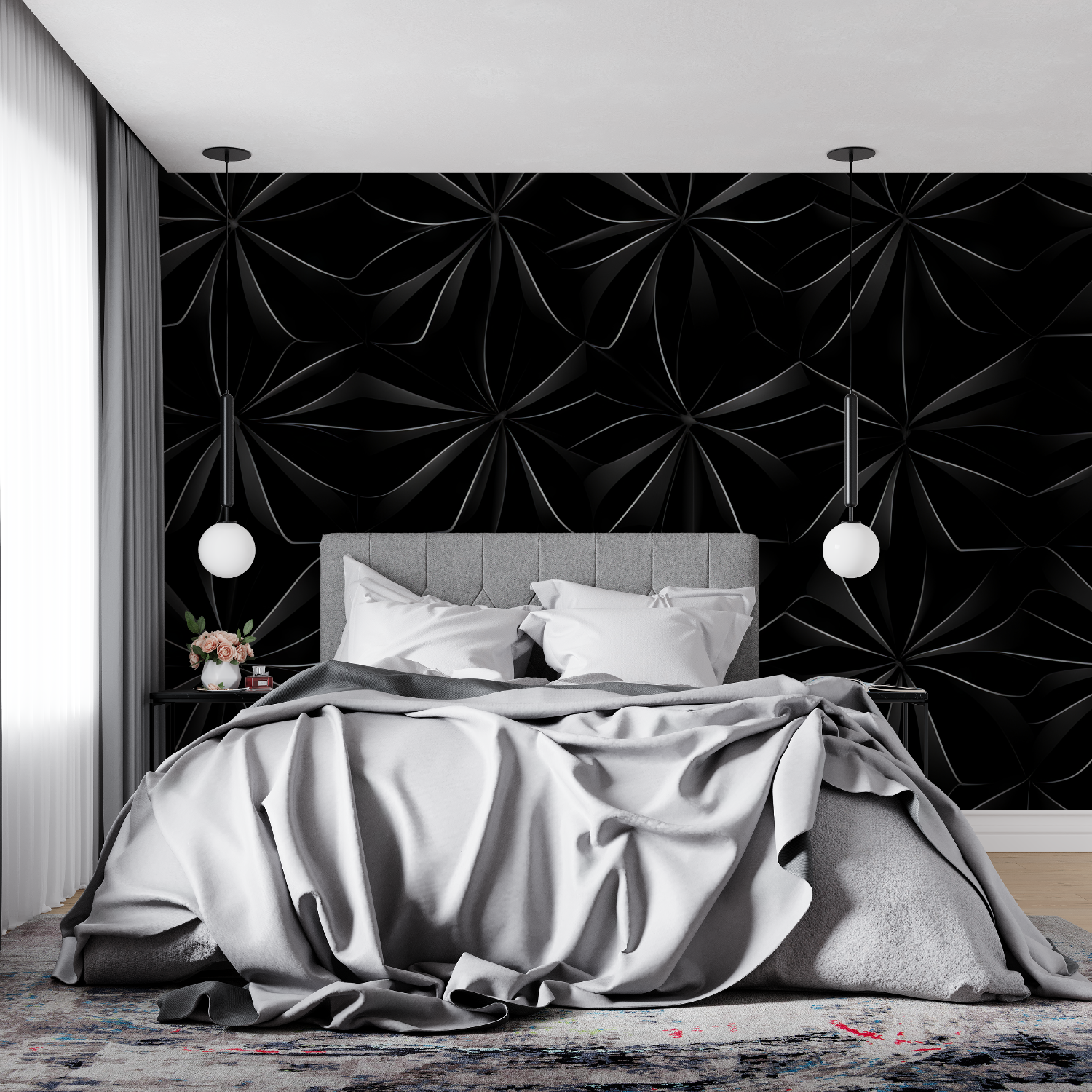 Black Geometric Wallpaper | Murals Wallpaper