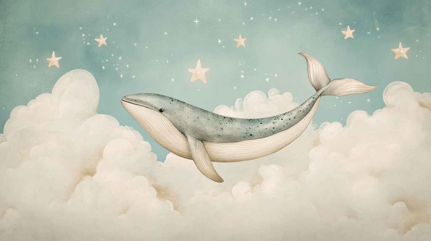 Whale and Clouds Wallpaper | Murals Wallpaper