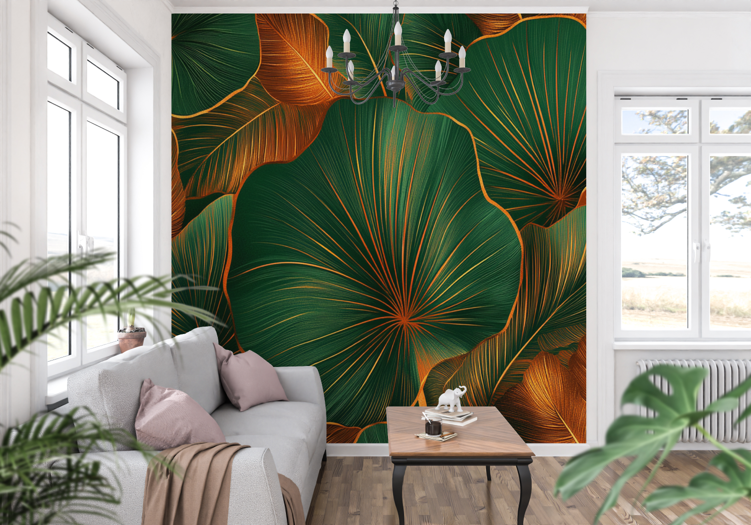 Orange and Green Wallpaper | Murals Wallpaper