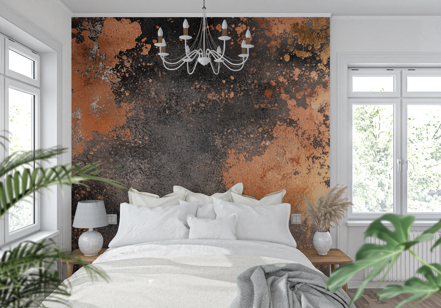 Terracotta and Oxidized Copper Wallpaper | Murals Wallpaper