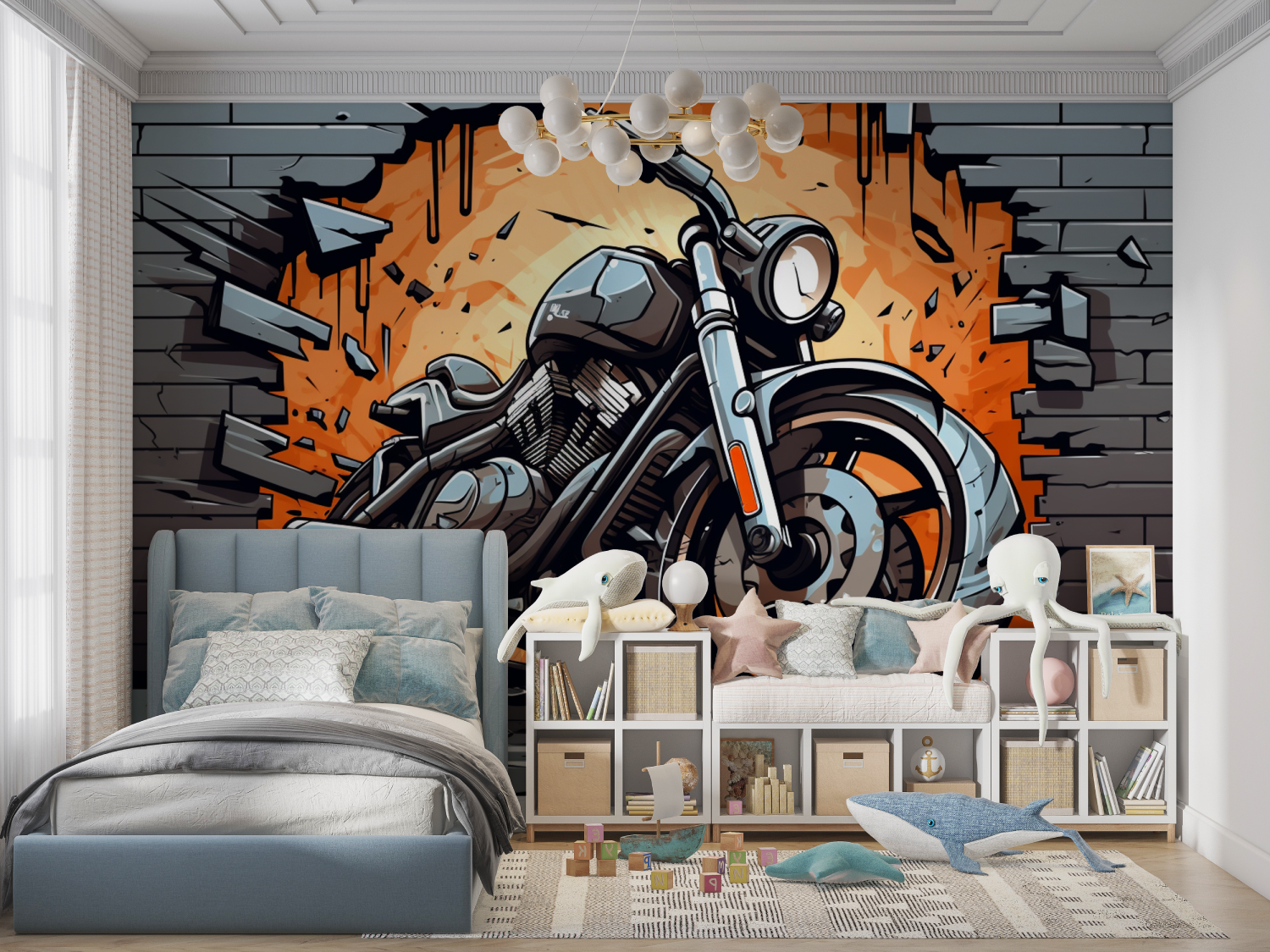 3D Motocross Graffiti Wallpaper | Murals Wallpaper
