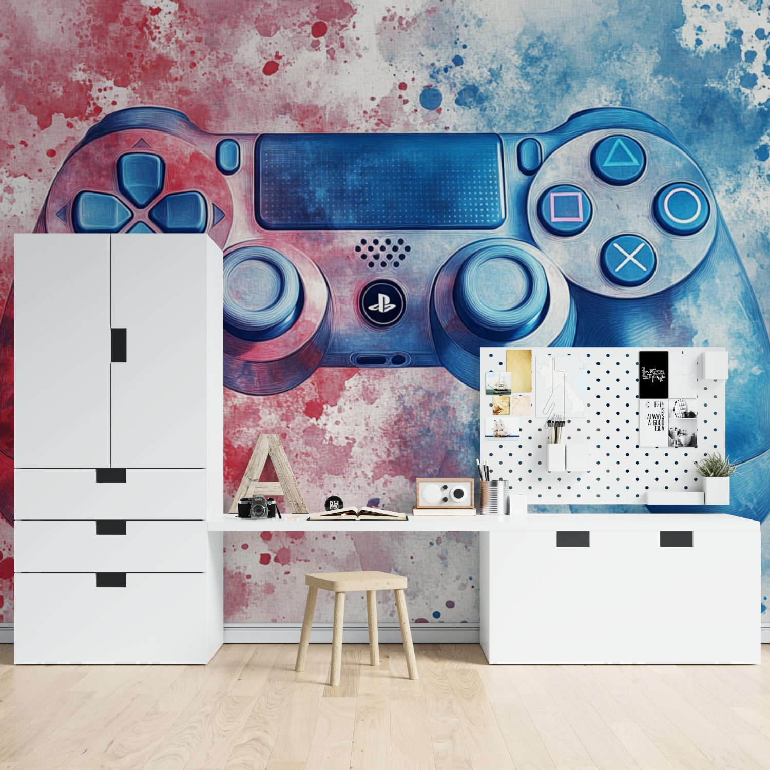 Watercolor Gamer Splash Wallpaper | Murals Wallpaper