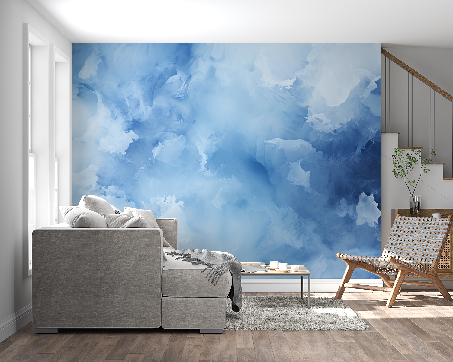 Watercolor Wallpaper Blue Shades | Murals Wallpaper