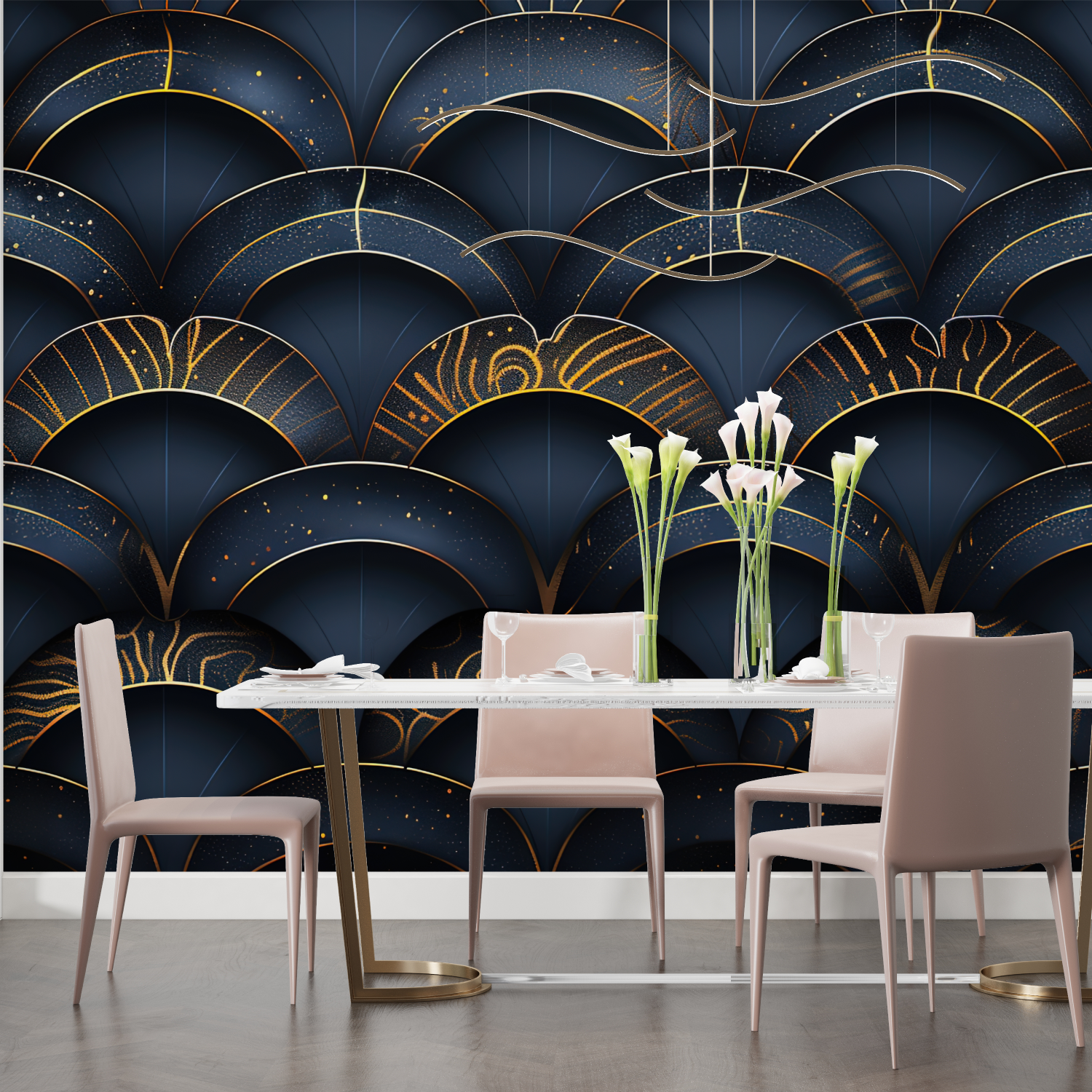 Electric Storm Art Deco Wallpaper | Murals Wallpaper