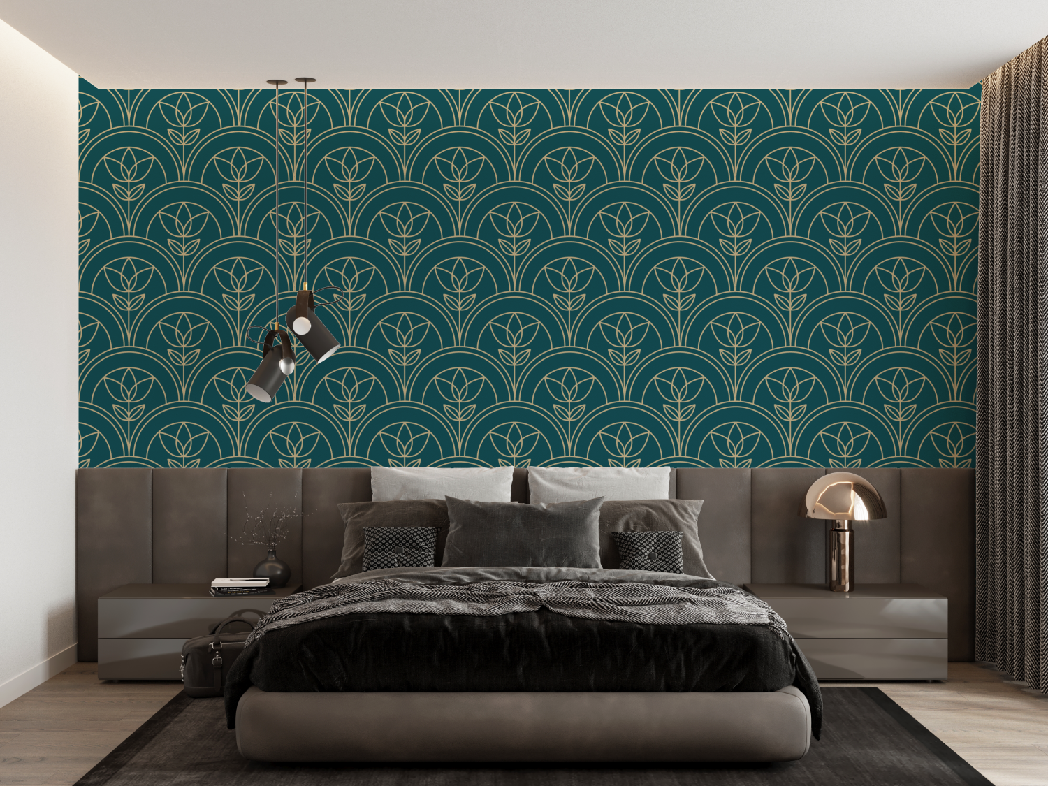 Art Nouveau Green Wallpaper | Murals Wallpaper